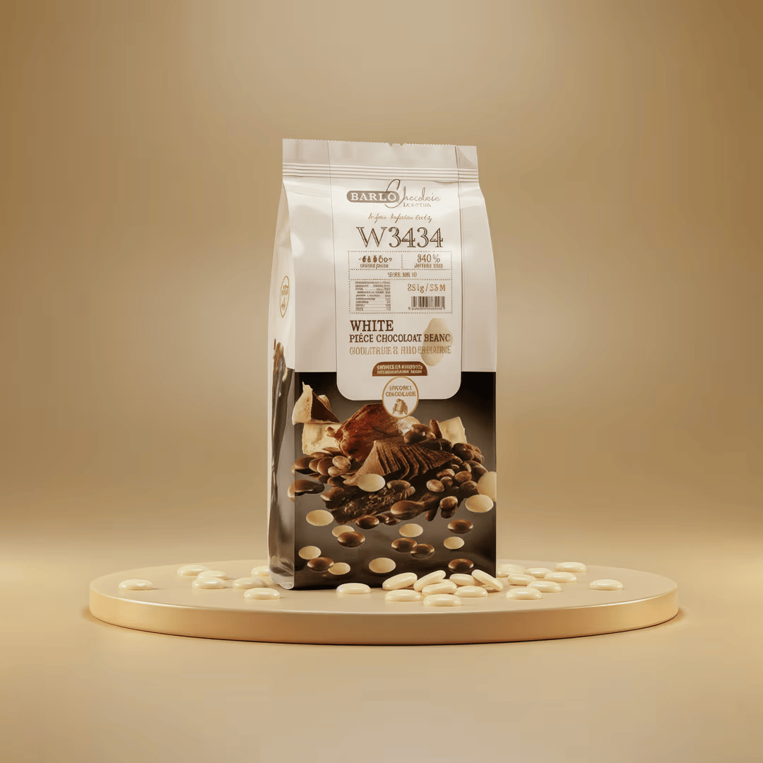 Barlo White Couverture Coin Chocolate 34% 2.5 KG #W3434 - Papagino Foods Inc. 