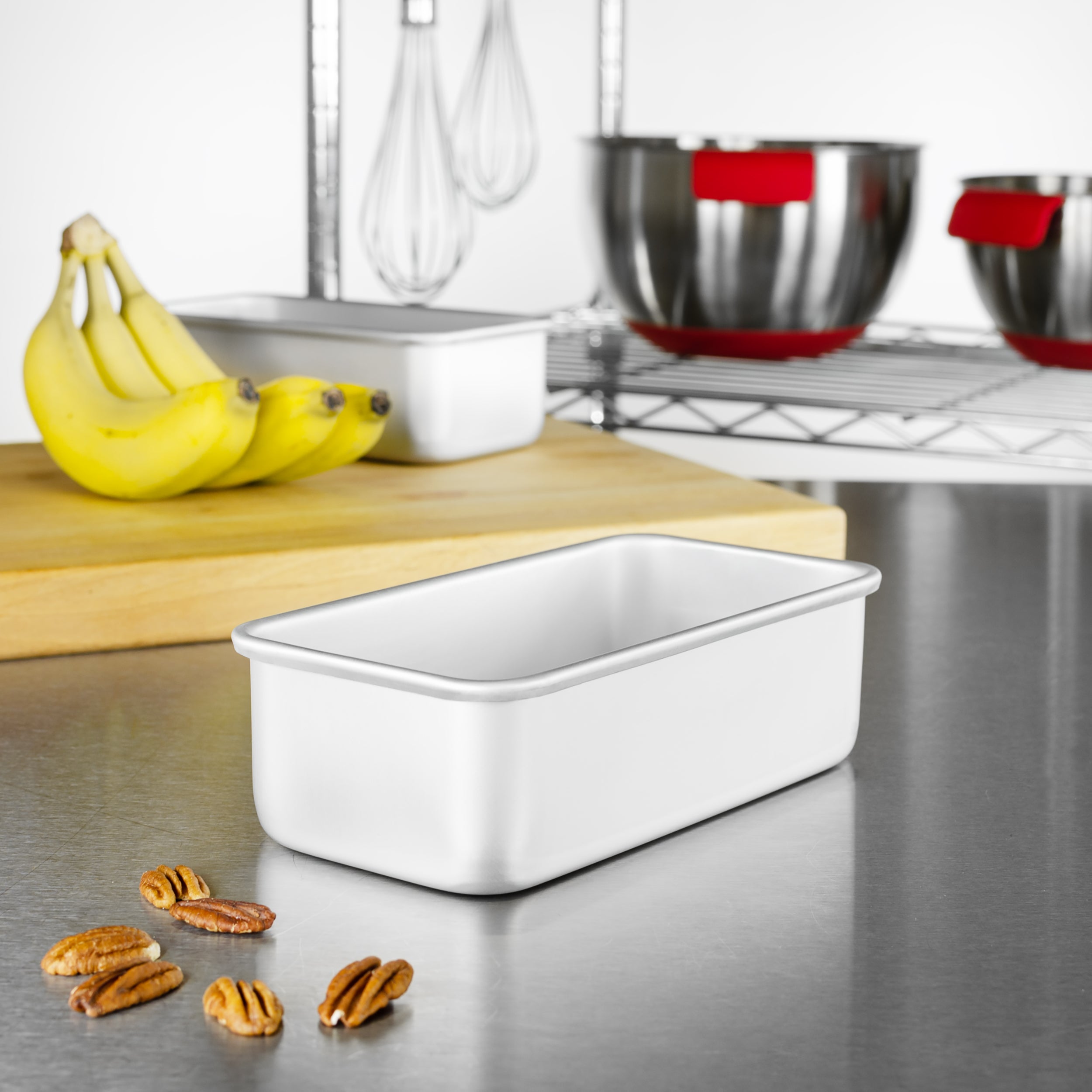 Fat Daddio Anodized Aluminum, Bread Pan Oblong, 7 3/4 in x 3 3/4 in x2 3/4 in (BP-5642) - Papagino Foods Inc.