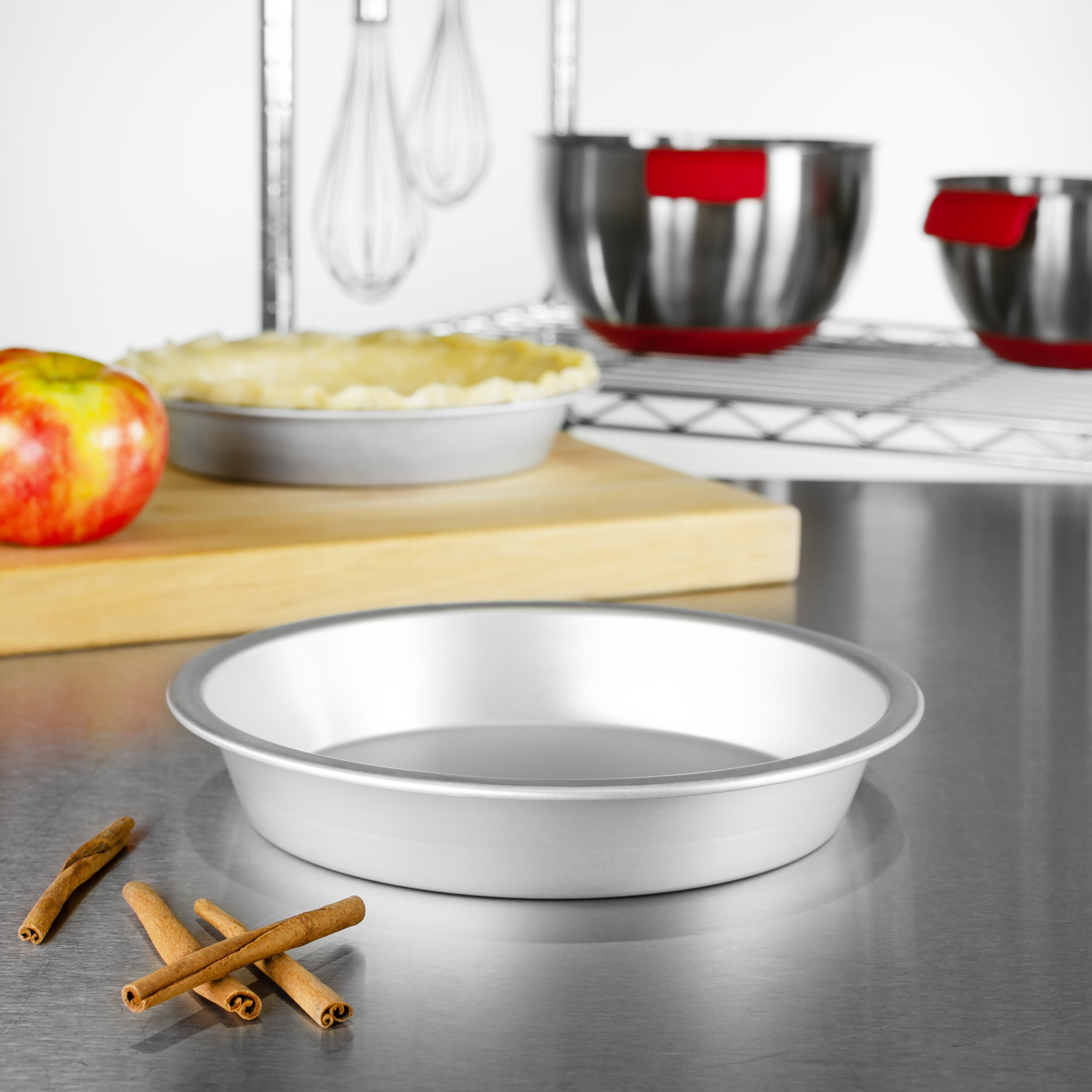 Fat Daddio, Anodized Aluminum, Pie Pan, 9 in OD x 7 in ID 1 1/2 in Deep  1/2 in Rim (PIE-9) - Papagino Foods Inc.