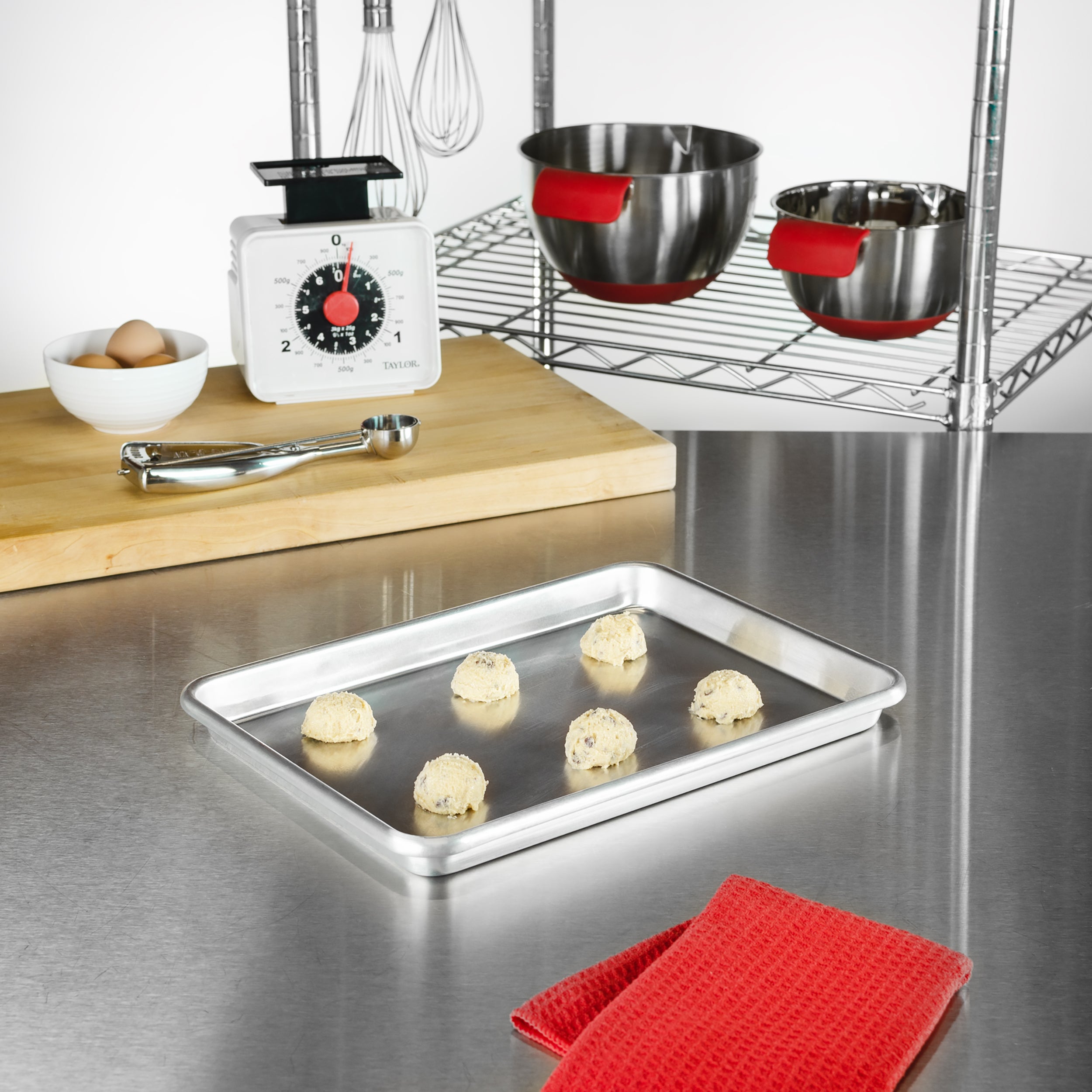 Fat Daddio, Natural Aluminum, Quarter Sheet Pan, 9 1/2 in x 13 in x 1 in (SP-QTR) - Papagino Foods Inc.
