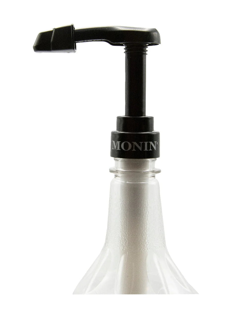 Monin 1L Plastic Bottle Puree Pump (Black) - Papagino Foods Inc. 