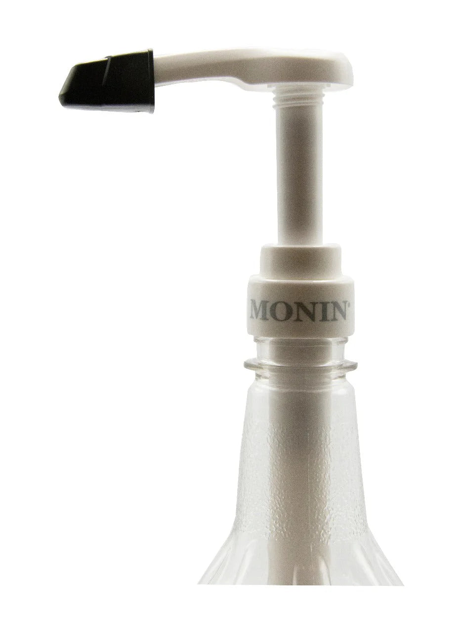 Monin 1L Plastic Bottle Syrup Pump (White) - Papagino Foods Inc. 