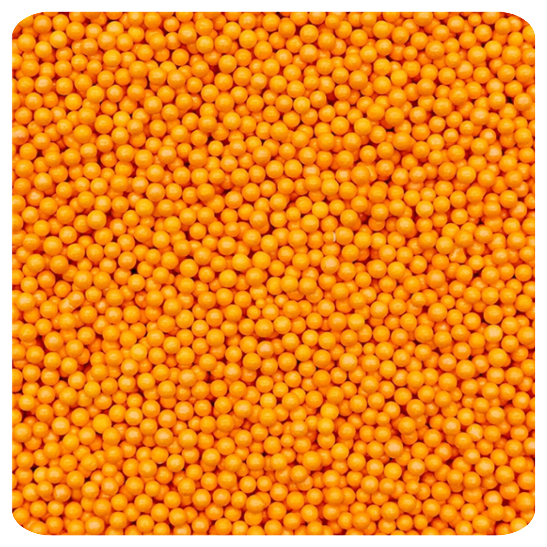 Orange Non Pareil 100g (3.5 oz) Sprinkles d'Art - Papagino Foods Inc.