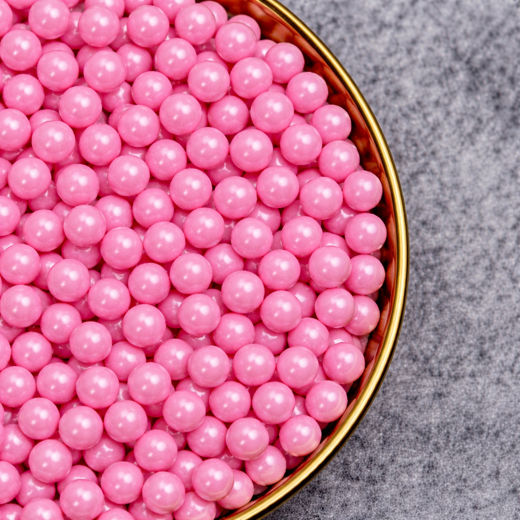 Pink sugar pearl 10mm 500g Sprinkles d'Art - Papagino Foods Inc. 