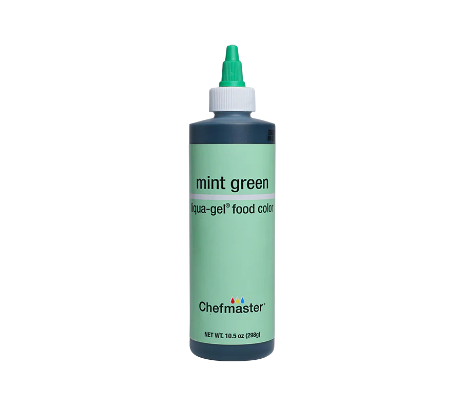 Chefmaster Mint Green Liqua-Gel Food Coloring (# 5402) 10.5 oz - Papagino Foods Inc. 
