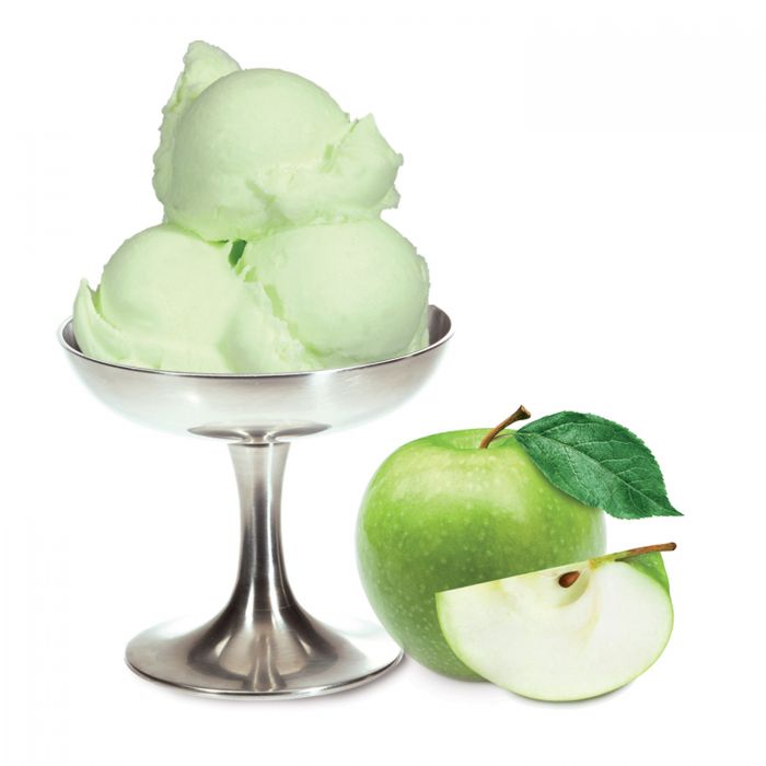 PreGel Green Apple Sprint flavored gelato by Papagino Foods Inc. in a 1 kg container, showcasing fresh green apple flavor and vibrant color.