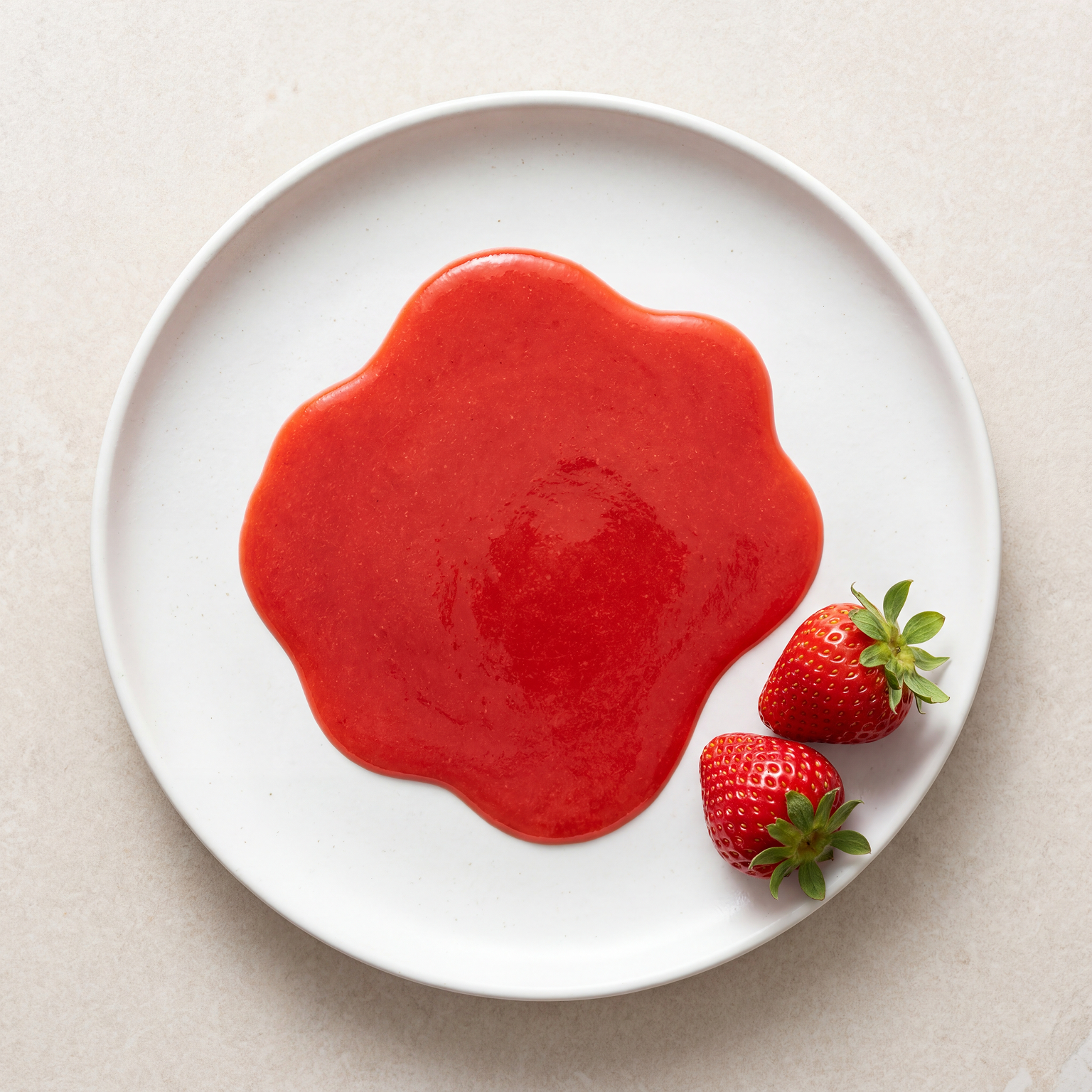 Barlo Strawberry Gourmet Sauce by Papagino Foods Inc. 800g jar with fresh strawberries and rich sauce visible in the image.