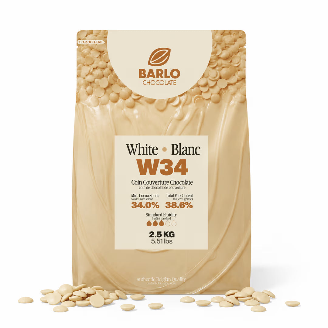 Barlo White Couverture Coin Chocolate 34% 2.5 KG #W3434
