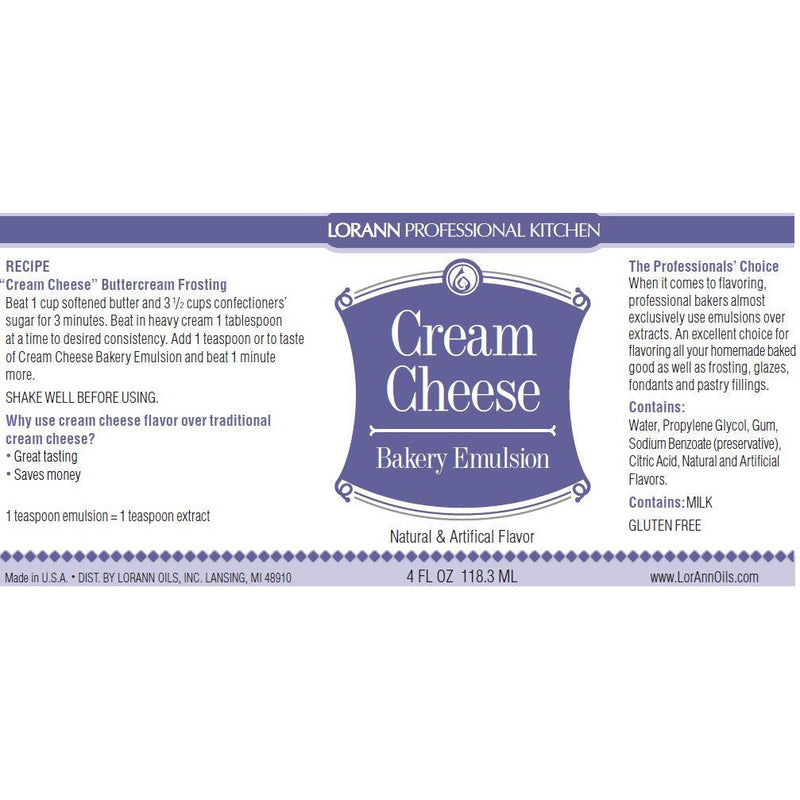 LorAnn Oils Cream Cheese, Bakery Emulsion   - 16 OZ