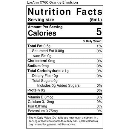 LorAnn Oils Orange (Natural), Bakery Emulsion   - 16 OZ   #0760-1000 - Papagino Foods Inc.