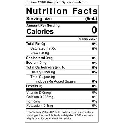 LorAnn Oils Pumpkin Spice, Bakery Emulsion - 4 OZ   #0789-0806B - Papagino Foods Inc.