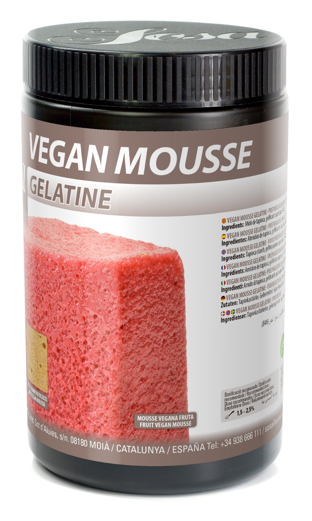 SOSA Vegan Mousse Gelatine (500g) - Papagino Foods Inc.
