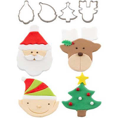 Cutie Cupcake Cutter Christmas  set of 4 - Papagino Foods Inc.