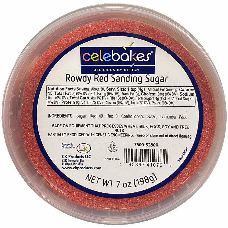 Celebakes Rowdy Red Sanding Sugar, 7 oz. Product