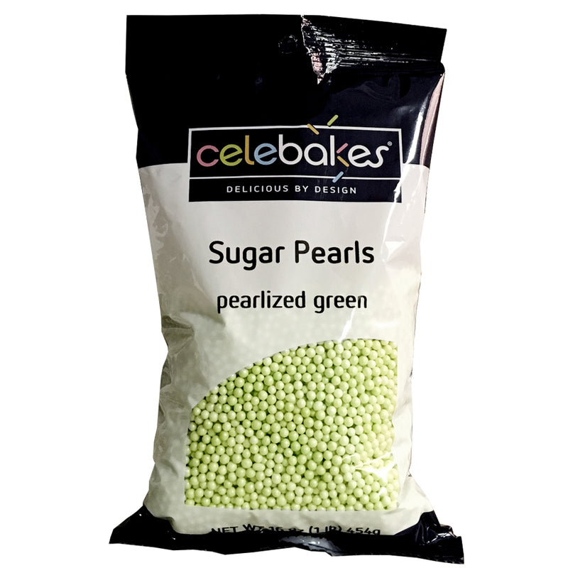 Pearlized Green Sugar Pearls 3-4mm, 16 oz. Product