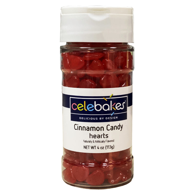 Cinnamon Hearts Candy Shape Edible Confetti 4 oz.