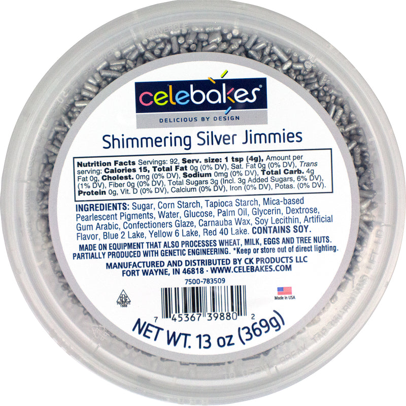 Celebakes Shimmering Silver Jimmies, 13 oz. Product