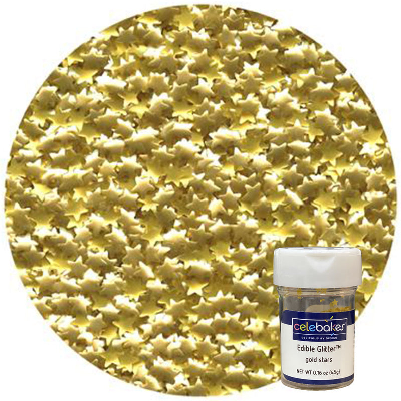 Celebakes Gold Stars Edible Glitter, 4.5 g