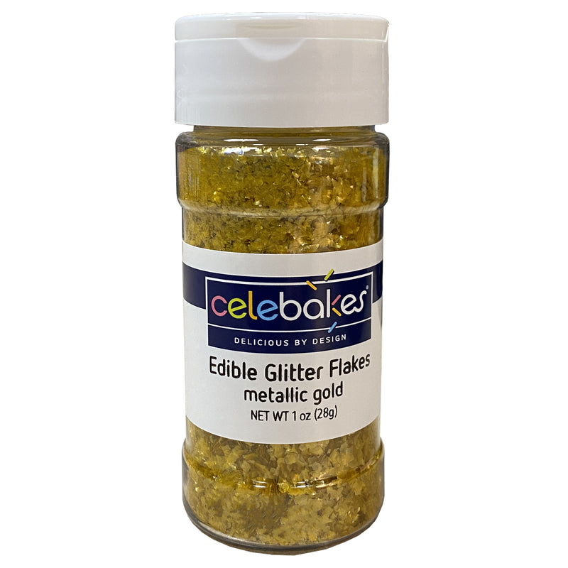 Celebakes Metallic Gold Edible Glitter Flakes, 1 oz. Product