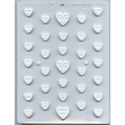 Heart Messages 1"  Hard Candy Mold
