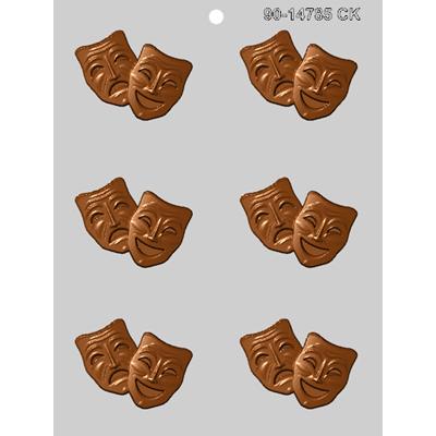 Comedy - Tragedy Mask 2½" Chocolate Mold # 90-14785 - Papagino Foods Inc.