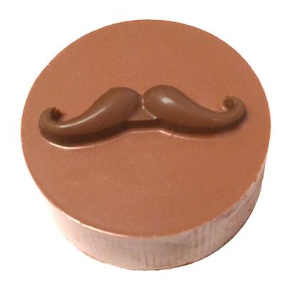 Mustache Round Sandwich Cookie Chocolate Mold # 90-161261 - Papagino Foods Inc.