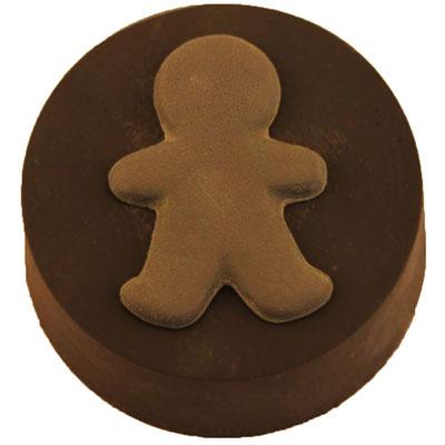 Gingerbread Boy Round Sandwich Cookie Chocolate Mold # 90-16407 - Papagino Foods Inc.