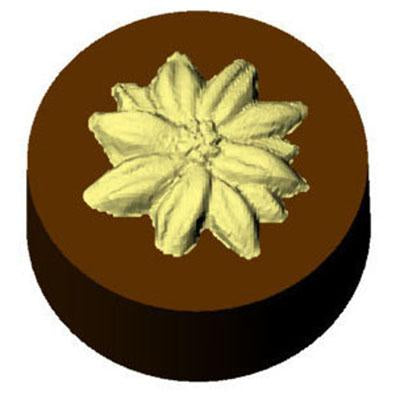 Poinsettia Round Sandwich Cookie Chocolate Mold
