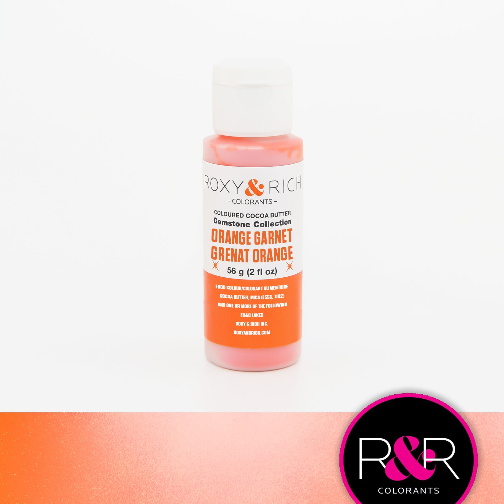 Roxy & Rich Gemstone Cocoa Butter Orange Garnet (#BG2-004) - 2 OZ - Papagino Foods Inc.