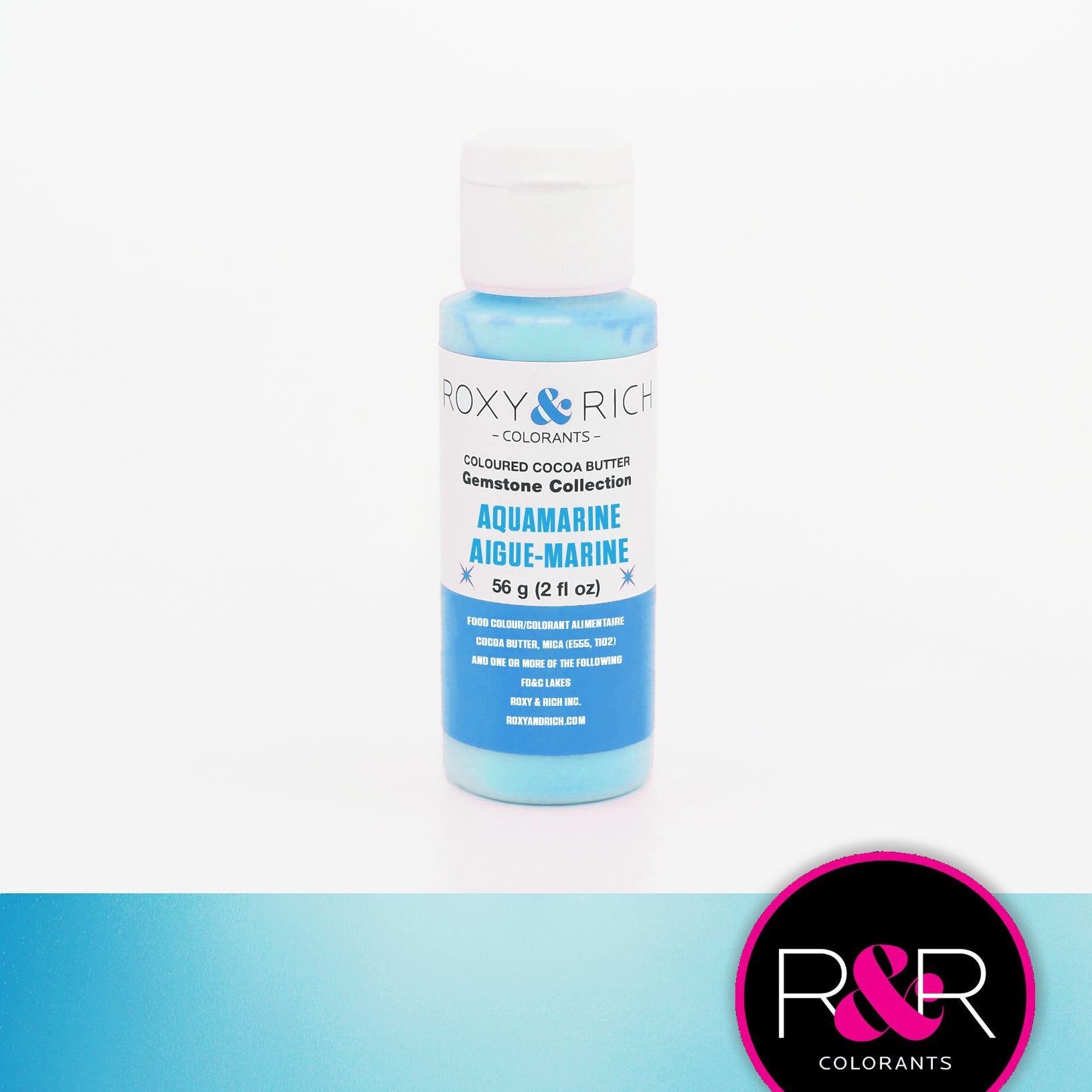 Roxy & Rich Gemstone Cocoa Butter Aquamarine (#BG2-013) - 2 OZ - Papagino Foods Inc.