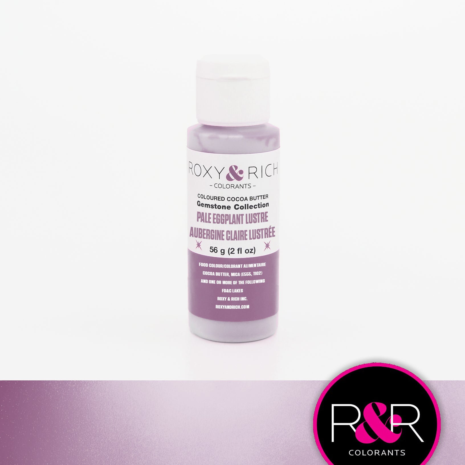 Roxy & Rich Gemstone Cocoa Butter Pale Eggplant Lustre (#BG2-034) - 2 OZ - Papagino Foods Inc.