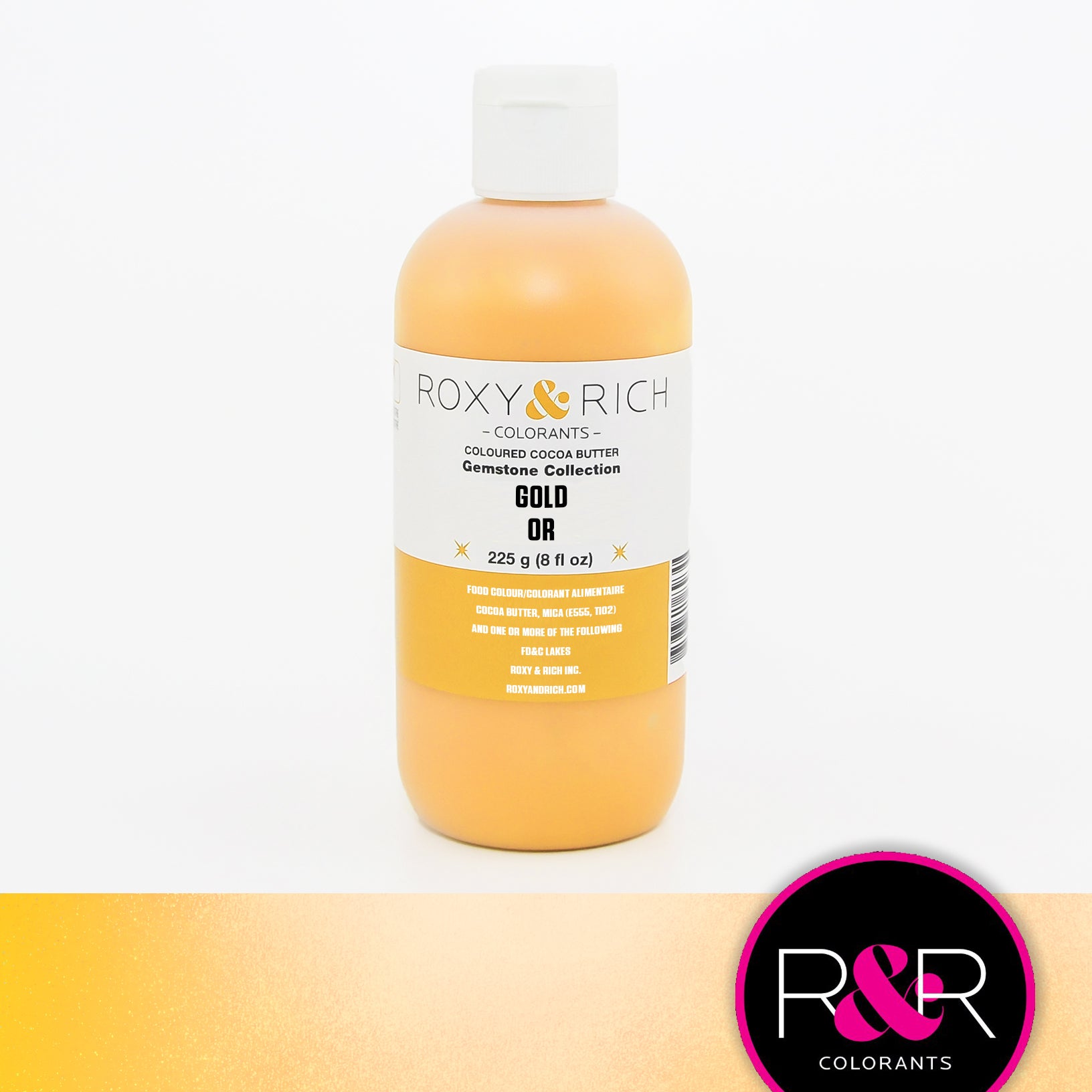 Roxy & Rich Gemstone Cocoa Butter Gold (#BG8-024) - 8 OZ - Papagino Foods Inc.