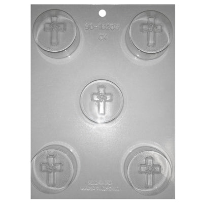 CROSS WITH ROSE ROUND SANDWICH COOKIE CHOCOLATE MOLD Product