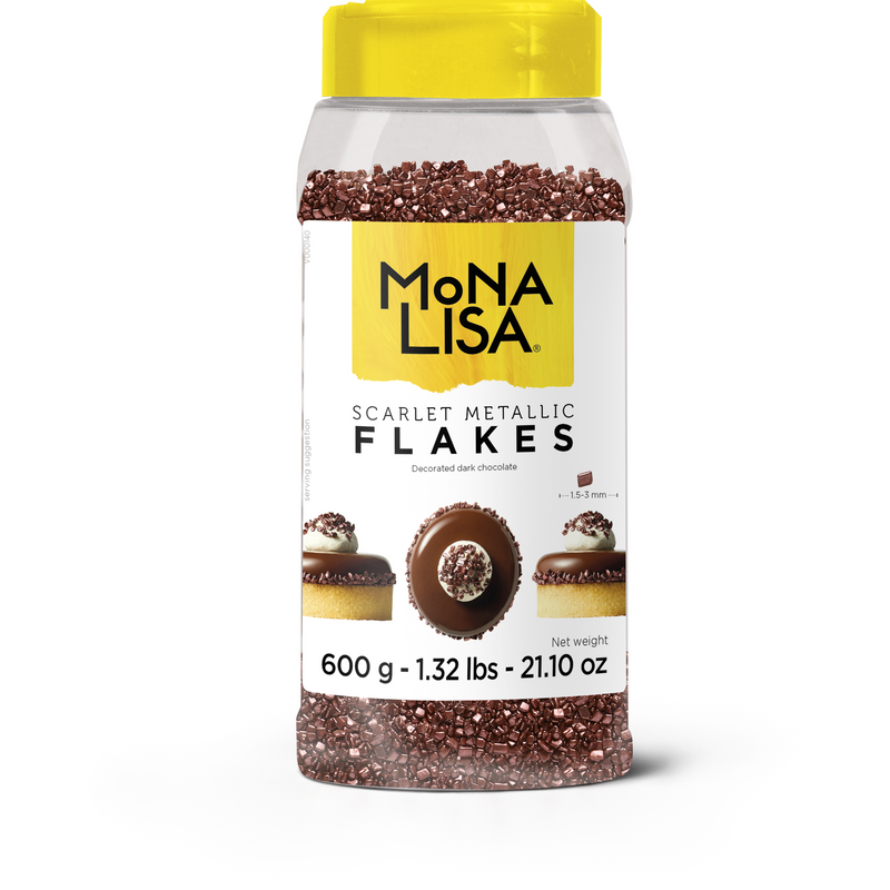 Mona Lisa - Scarlet Metallic Flakes - Dark Chocolate - 600 g