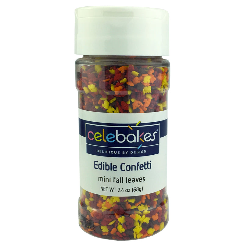 Mini Fall Leaves Edible Confetti, 2.4 oz (68 g)