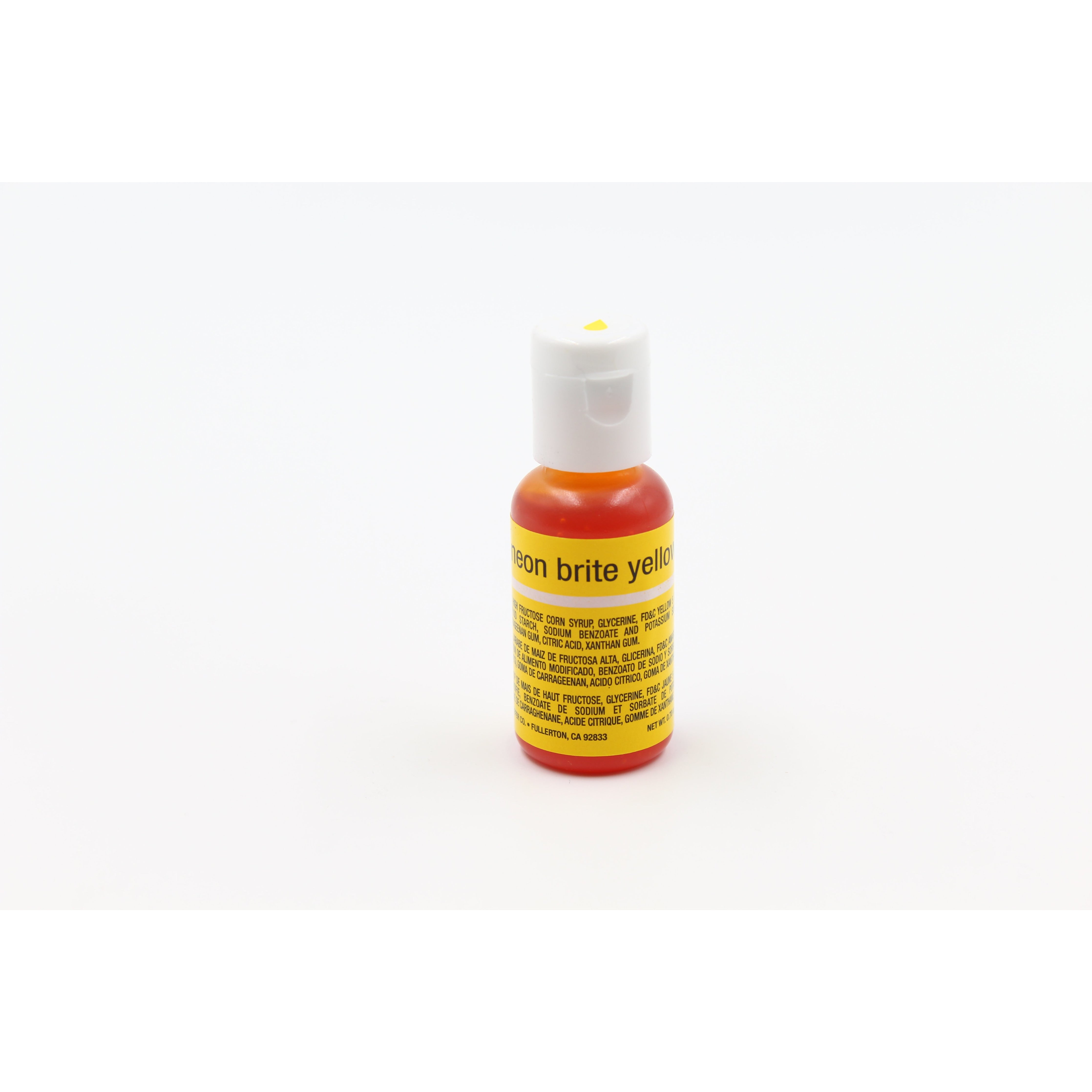 Chefmaster Neon Brite Yellow Liqua-Gel Food Coloring (# 5260) 0.70 OZ - Papagino Foods Inc.