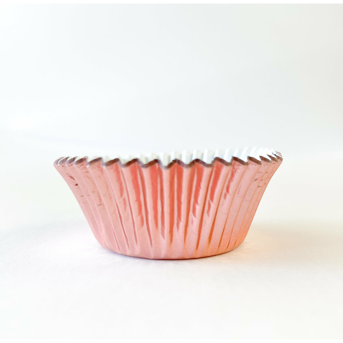 Pink foil cupcake liners top