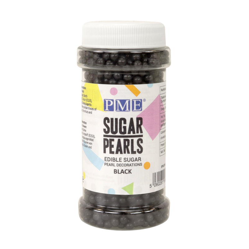 Small Sugar Pearls - Black 100g (100g / 3.5oz)
