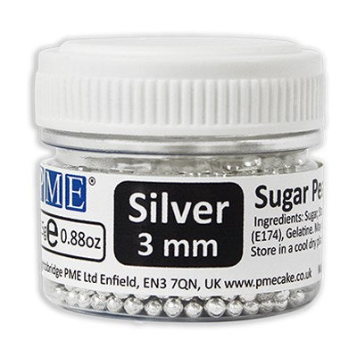 Silver Sugar Pearls - 4mm (25g / 0.88oz)