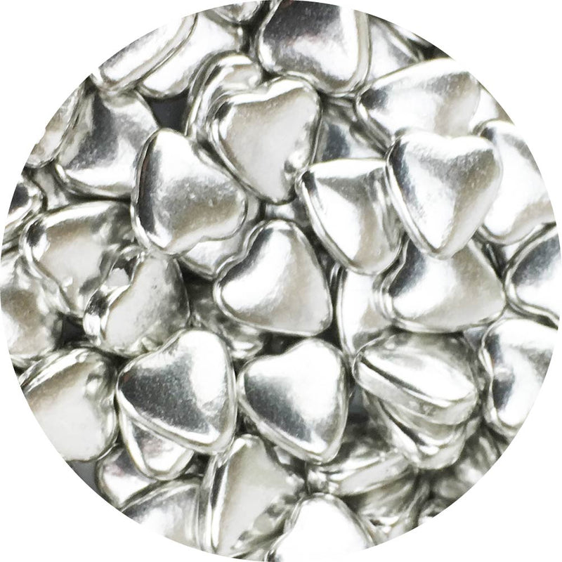 Celebakes Silver Heart Dragees, 3.7 oz. Product