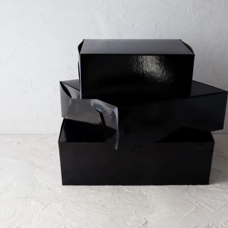Black Film Laminated Cake Boxes  8" x 8" x 5"