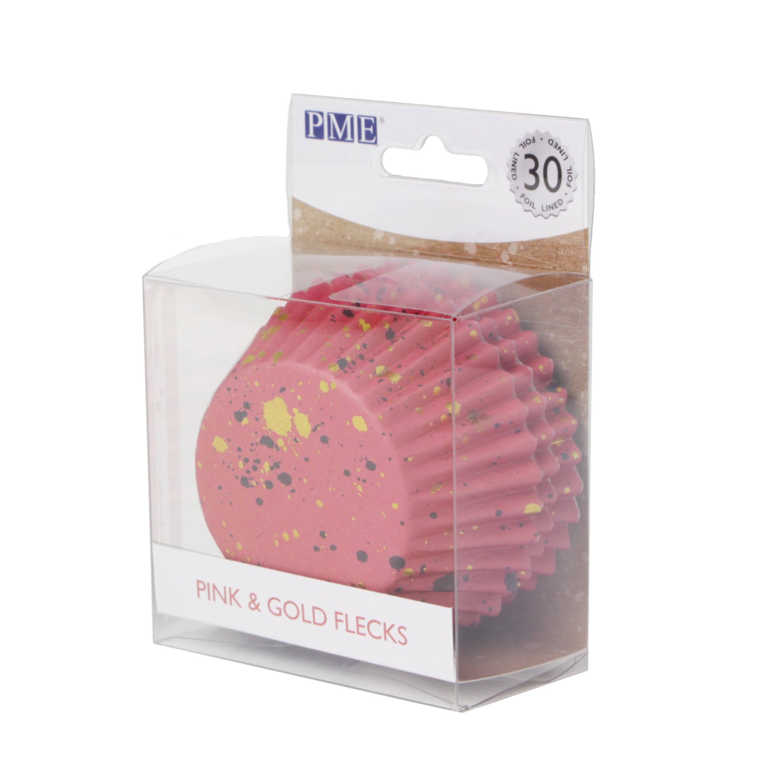 Pink & Gold Cupcake cases foil Lined  PK/30 (Product # BC839) PME - Papagino Foods Inc.