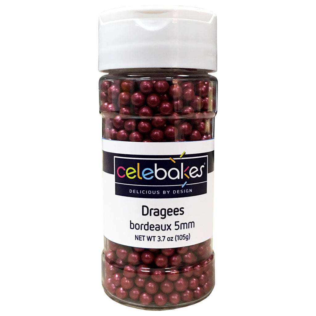 Bordeaux Dragees 5mm, 3.7 oz.  #7500-785810BD - Papagino Foods Inc.