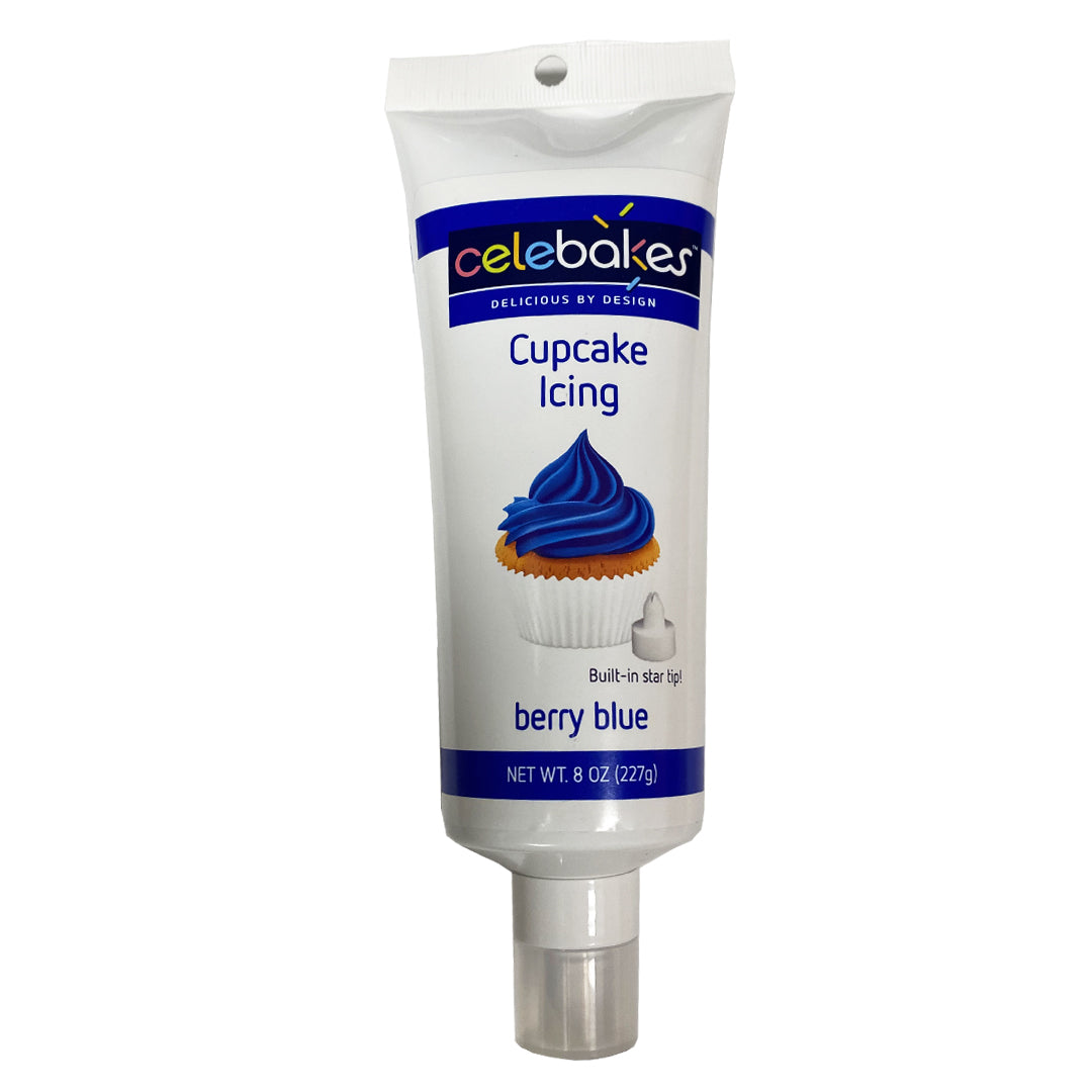 Celebakes Berry Blue Cupcake Icing, 8 oz. [7500-69100] - Papagino Foods Inc.