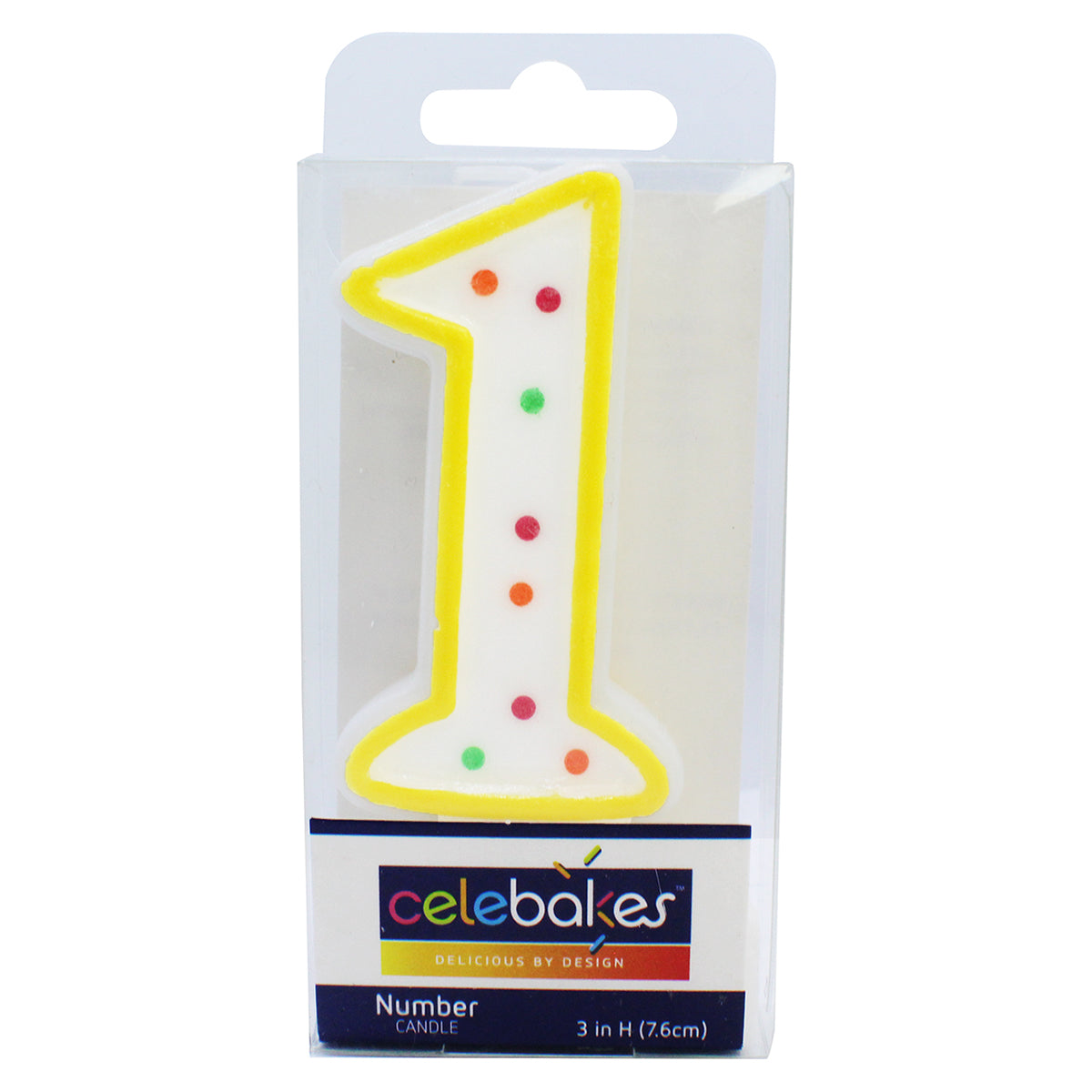 Celebakes Candle - Polka Dot, #1 [7500-1004] - Papagino Foods Inc.