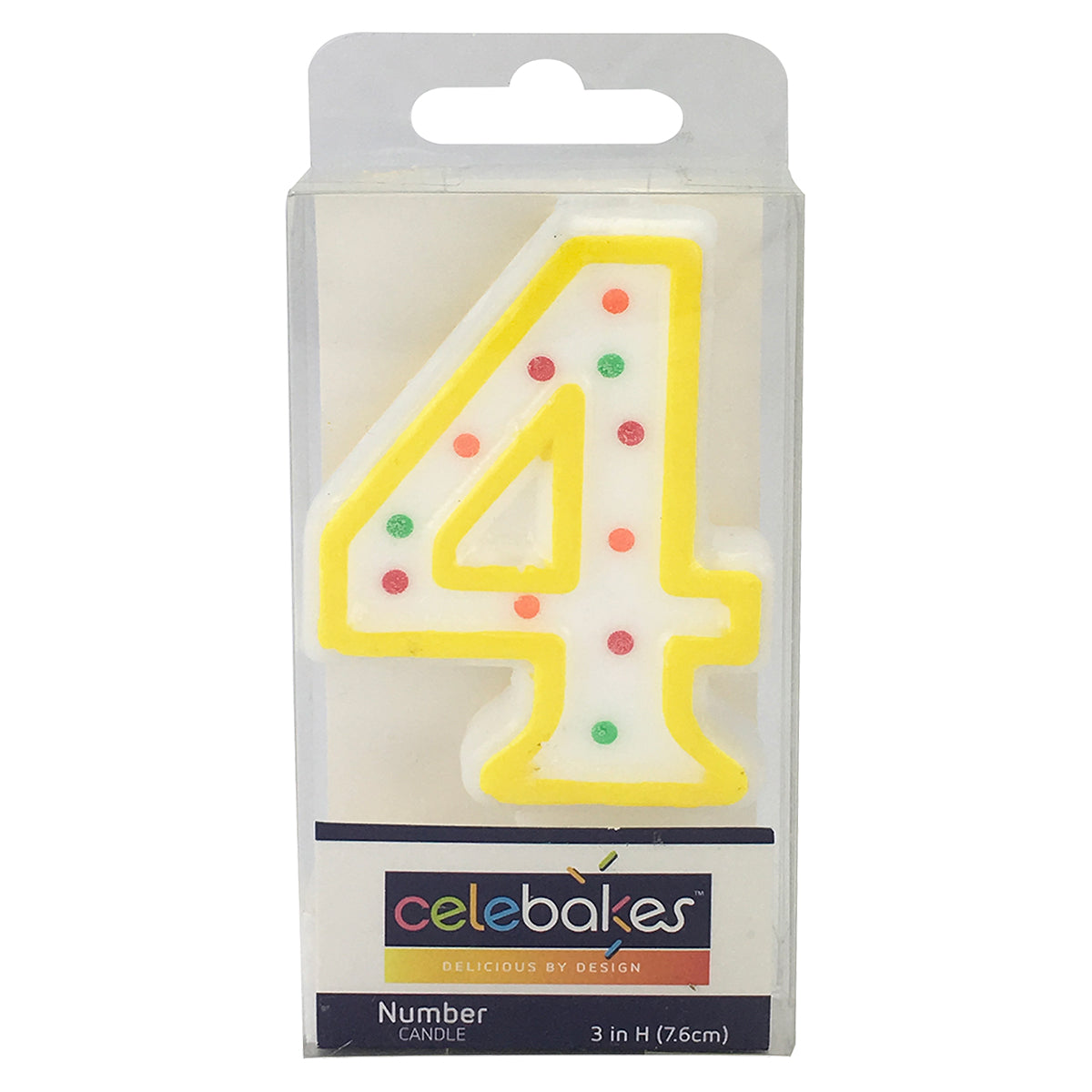 Celebakes Candle - Polka Dot, #4  [7500-1007] - Papagino Foods Inc.