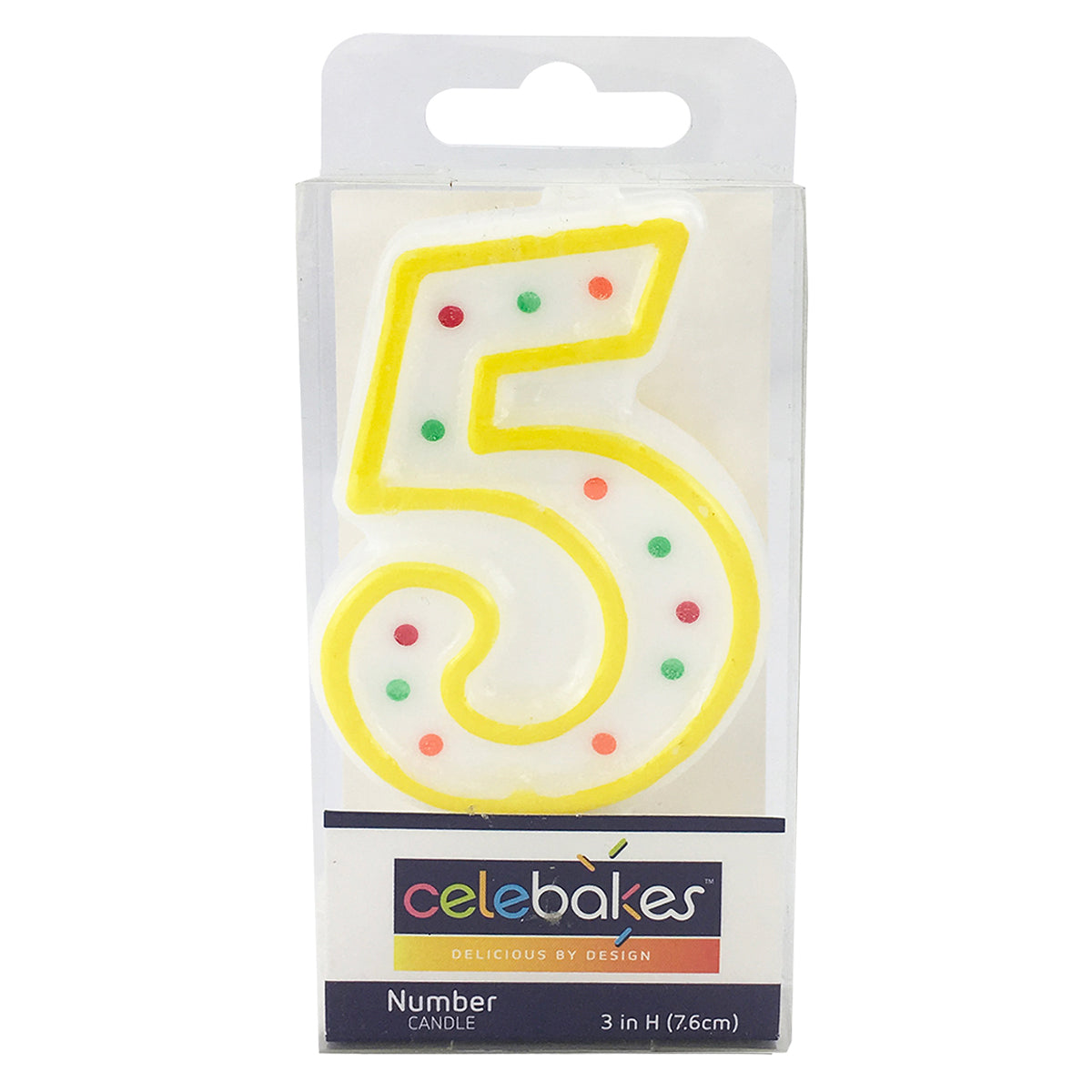 Celebakes Candle - Polka Dot, #5  [7500-1008] - Papagino Foods Inc.