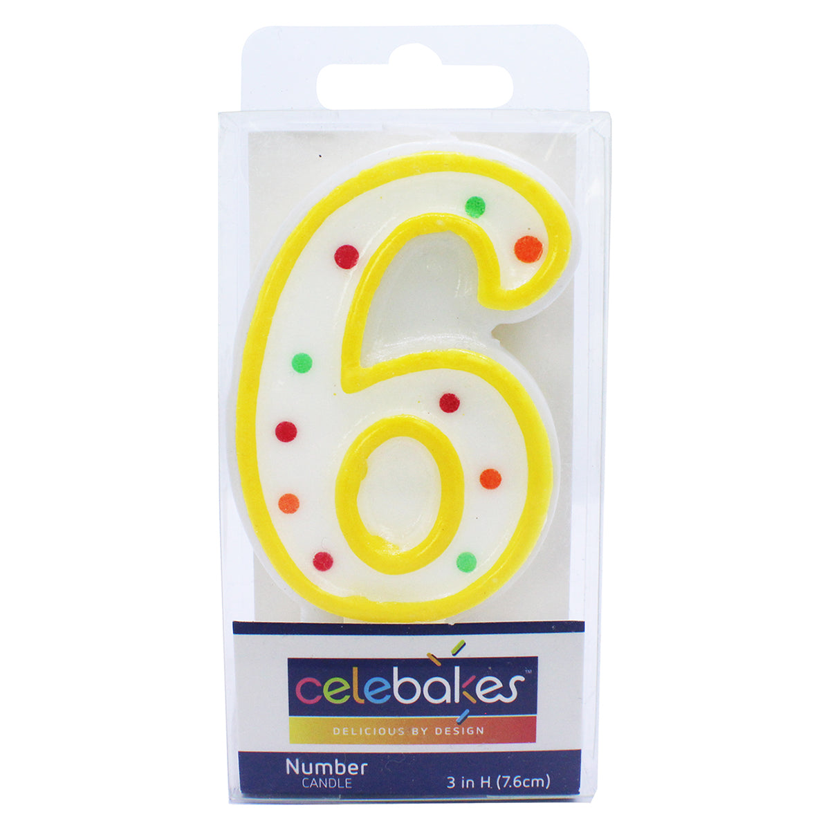 Celebakes Candle - Polka Dot, #6  [7500-1009] - Papagino Foods Inc.
