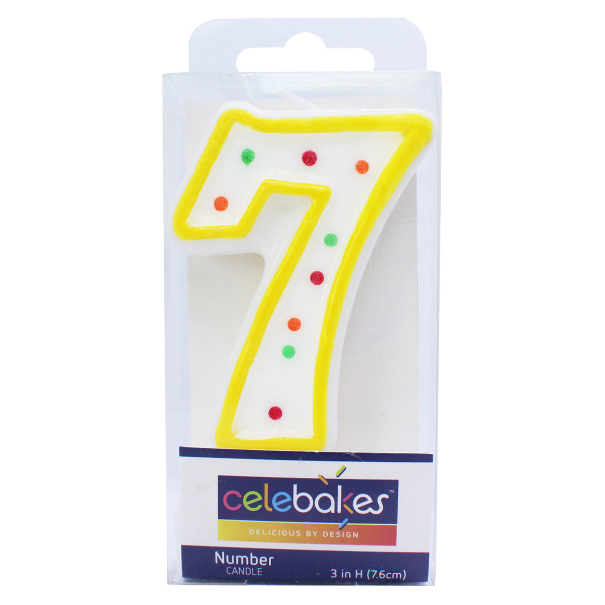 Celebakes Candle - Polka Dot, #7  [7500-1010] - Papagino Foods Inc.
