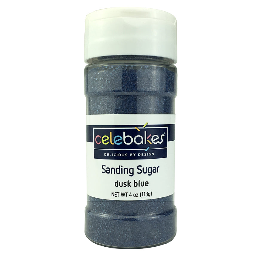 Celebakes Dusk Blue Sanding Sugar, 4 oz Product #7500-78505D - Papagino Foods Inc.